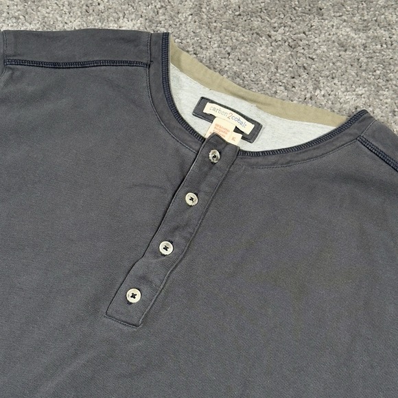 Carbon 2 Cobalt Other - Carbon 2 Cobalt Hearty Henley Shirt Men's XL Gray Double Layer L/S Pullover